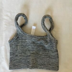 Avocado Charcoal Knit Crop Top